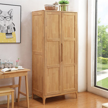 Bắc Âu đơn giản phong cách Nhật Bản hai cửa bốn cửa quần áo nhà bếp bằng gỗ tủ quần áo nội thất phòng ngủ tủ lưu trữ tủ quần áo gỗ rắn tủ quần áo Tủ quần áo