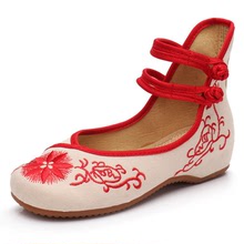 (Hoa mặt trời) mùa xuân và mùa hè mới gân bò dày đáy thanh lịch tăng quốc quyến rũ nữ giày thêu đơn Giày nữ