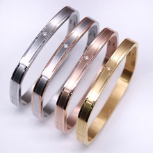 QPC Titanium Steel Bracelet Ngoại thương Kim cương Vòng đeo tay Ture tình yêu True Love Eternal Aliex Vòng tay