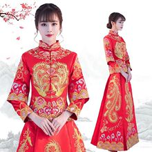 Show Wo quần áo cô dâu 2019 mới toast quần áo Váy cưới Trung Quốc Long Feng Yi thêu He quần áo trang phục váy cưới Đám cưới sườn xám