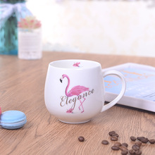 Bắc Âu Gió Flamingo Cốc gốm sáng tạo Dễ thương Bữa sáng Big Belly Mug Kinh doanh Quà tặng Tùy chỉnh LOGO Cốc văn phòng