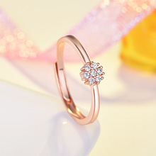 IKEA lady vàng hồng mở nhẫn nữ phiên bản Hàn Quốc của đĩa nhỏ micro nạm cá tính nhẫn trang sức tay Nhẫn