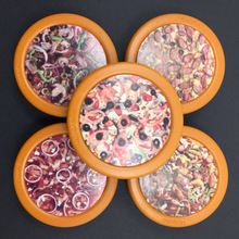 Hộp đựng kính áp tròng Kaida mate hộp care hộp chăm sóc hộp bán buôn hộp đôi mẫu pizza 1623 Phụ kiện kính