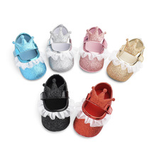 Giày sợi công chúa thời trang Giày đế xuồng nữ bé 0-1 tuổi đế mềm đế mềm Velcro G826 Giày em bé