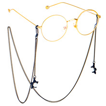 Kính dây treo cổ thời trang đơn giản màu đen ngọc trai chuỗi mặt dây chuyền kính mát với chuỗi kính Phụ kiện kính
