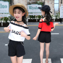 Quần áo trẻ em phiên bản Hàn Quốc 2019 hè mới bán buôn quần short bé gái phù hợp với quần áo trẻ em lớn hai bộ một thế hệ Bộ đồ trẻ em