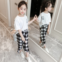 Quần áo trẻ em nữ hè 2019 phiên bản mới của Hàn Quốc thời trang thể thao trẻ em lớn phù hợp với bé gái nước ngoài quần áo thủy triều Bộ đồ trẻ em