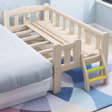 Gỗ rắn trẻ em giường đơn bé gái giường công chúa giường mở rộng giường nhỏ với lan can bé khâu giường Giường trẻ em