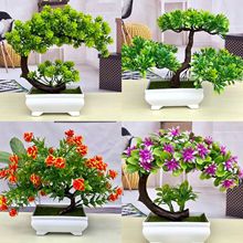 Mô phỏng hoa nhỏ chậu cây xanh cây cảnh nhỏ bonsai mô phỏng chậu nhựa giả hoa trang trí nhà bán buôn Nồi mô phỏng