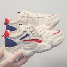 2019 giày thể thao thoáng khí hoang dã mới dành cho nữ giày cũ màu đỏ trắng giày đế mềm Giày nữ