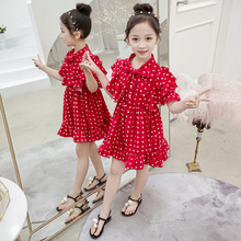Váy voan nữ 2019 quần áo trẻ em hè mới Hàn Quốc thời trang trẻ em nơ chấm váy công chúa Váy trẻ em