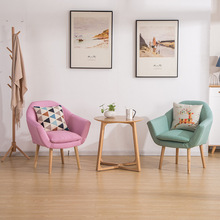 Sofa vải Bắc Âu ghế lười thẻ đơn giản đồ nội thất ghế đơn ghế nói chuyện trà sữa ban công bàn ghế Sofa vải