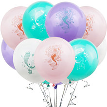 Công chúa nàng tiên cá 12 inch In bóng trắng tím Tiffany Blue Pearl Balloon Amazon Vòm bóng