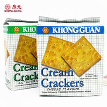 Nhập khẩu Indonesia KHONG GUAN Kang Yuan chải bánh quy kem / phô mai hương vị 400g bữa ăn thay thế đầy bụng Soda bánh quy