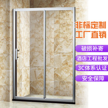 Phật Sơn nhà sản xuất một từ phòng tắm vách ngăn bán buôn không chuẩn khách sạn tùy chỉnh kỹ thuật phòng tắm kính cường lực cửa trượt Phòng tắm tùy chỉnh