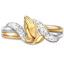 Chen Rui mong muốn thương mại điện tử xuyên biên giới cung cấp kim cương sáng tạo mới phước lành nhẫn tay cầu nguyện màu sắc nữ trang sức tay Nhẫn
