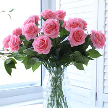 Hoa hồng dưỡng ẩm cao cấp một nhánh cảm thấy hoa hồng trang trí nhà giả hoa giả hoa hồng ẩm Hoa hồng mô phỏng