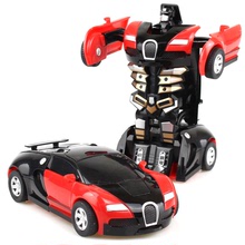 Máy biến áp đồ chơi xe quán tính mô hình robot biến dạng một nút bấm tốc độ bùng nổ Nhà máy Bugatti bán trực tiếp Mô hình robot