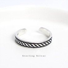 S925 sterling bạc retro thời trang cũ hipster ring ring phiên bản Hàn Quốc của CHIC gió nữ mô hình mở vòng trang sức Nhẫn