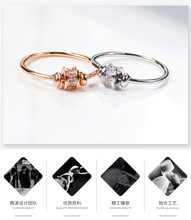 Thời trang Hàn Quốc kim cương nạm kim cương có thể được luân chuyển hạt nữ nhẫn in gió cá tính nhẫn nữ Nhẫn