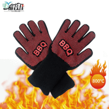 Bán buôn găng tay chịu nhiệt độ cao không dùng một lần 500/800 ° C bếp cách nhiệt găng tay silicon lò nướng găng tay Găng tay chịu nhiệt độ cao