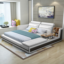 Giường mềm mới Phòng ngủ hiện đại đầy phong cách Tấm thảm đôi lưu trữ bằng da Giường cưới 1,8 mét nhà máy trực tiếp Tatami