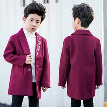 Áo len trẻ em 2018 cho bé trai Áo len đẹp trai Quần áo mùa đông trẻ em Hàn Quốc Phần dài áo len kiểu nước ngoài 18D702 Áo khoác len