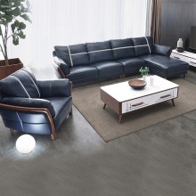 Sofa da tối giản hiện đại Ghế sofa da góc góc kết hợp phòng khách Sofa da Sofa da nghệ thuật