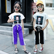 Quần áo trẻ em gái phù hợp với thời trang hè 2019 phiên bản mới của Hàn Quốc cho bé gái mùa hè bé gái hipster hoạt hình mặc giản dị Bộ đồ trẻ em