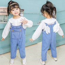Áo khoác bé gái yếm bé gái 2019 xuân hè mới quần jeans mới cho bé quần âu mặc quần áo trẻ em Quần yếm