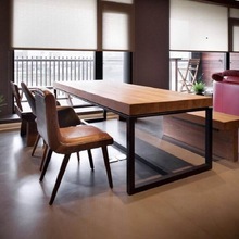 Bàn ăn gỗ tối giản hiện đại Khách sạn Nhà hàng phương Tây Bàn hình chữ nhật Khách sạn phòng khách nhà ăn bàn ghế Bàn ăn