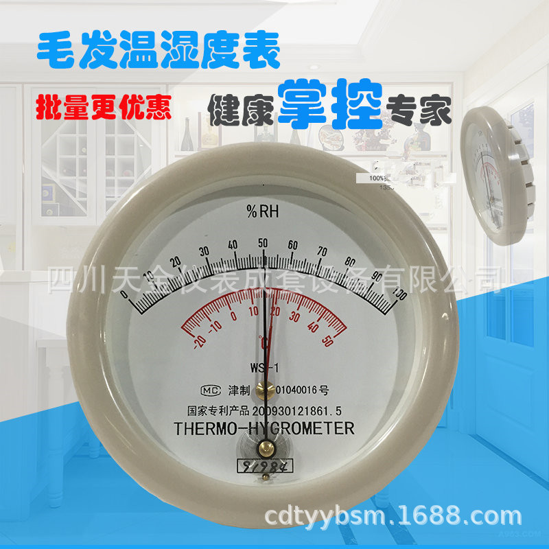 天津凤洋专业级指针毛发型WS-1干湿温度计