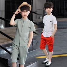 Zhongda Tongtong Summer Boy Set 2019 New Children Quần short cotton Quần áo mùa hè Hàn Quốc Áo khoác giản dị Bộ đồ trẻ em