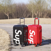 Net đỏ SUP xe đẩy trường hợp màu đỏ 20 inch nội trú phổ quát Người lớn 24 inch hộp hành lý lớn kiểm tra hành lý Vali nóng