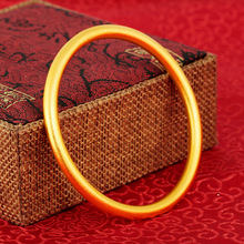 Cửa hàng vàng có cùng vòng đeo thừa kế Vòng tròn tròn 6 mm trơn nhẵn vòng tay cát vàng đồng mạ vàng Vòng tay