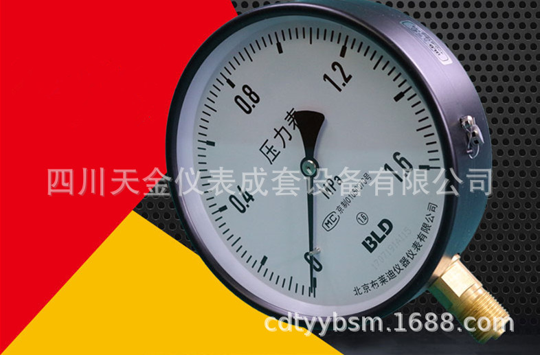 北京布莱迪压力表Y150普通压力表气压油压水压径向M20
