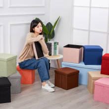 Lưu trữ vải đơn giản lưu trữ phân gấp giày băng ghế dự bị footstool có thể ngồi được bảo hiểm hộp lưu trữ phân nhà sản xuất tùy chỉnh bán buôn Phân lưu trữ