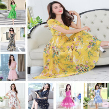 Xuân-Hè stock linh tinh nữ đầm ngắn tay thời trang Đầm voan dài Hàn Quốc bán buôn hàng sỉ Đầm voan