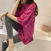 Mùa hè 2019 mới áo thun màu kẹo nữ nữ ngắn tay buông xõa Hàn Quốc quần áo nửa tay nữ bán buôn Áo thun nữ