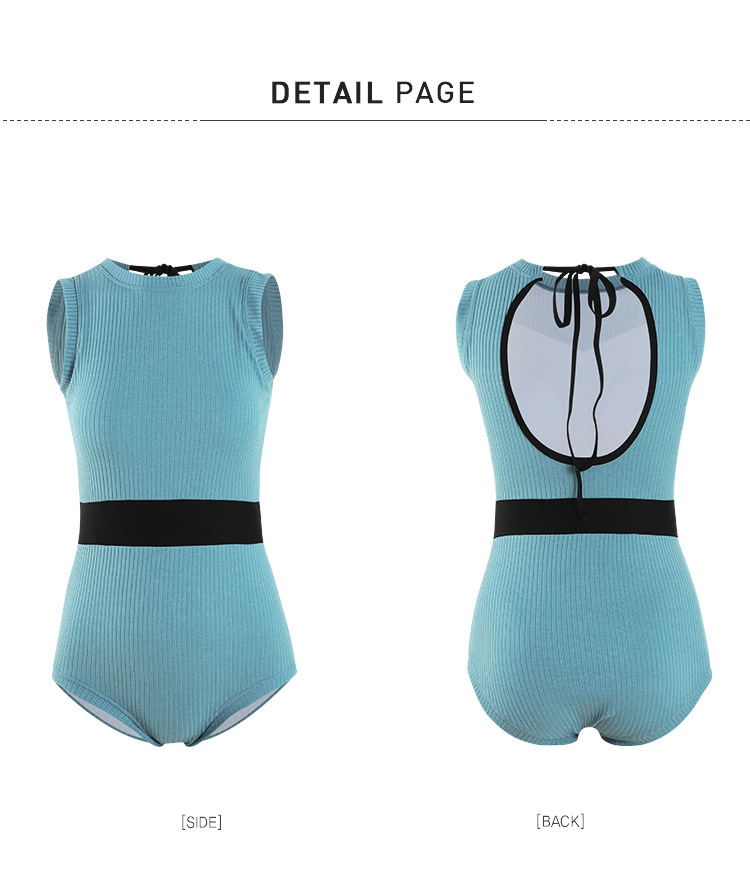   fashion slim knit open back sexy one-piece swimsuit  NSHL4020