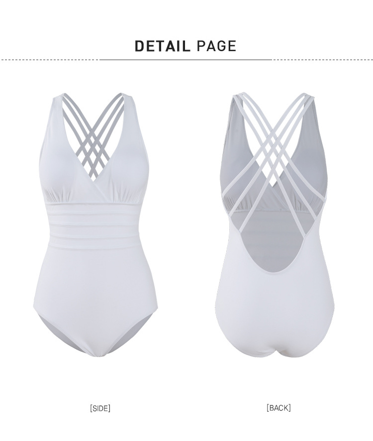   fashion slim solid color open back sexy one-piece swimsuit   NSHL4008