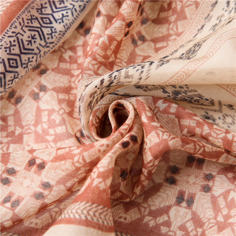 new bohemian cotton and linen sunscreen shawl beach towel geometric silk scarf for womenpicture6