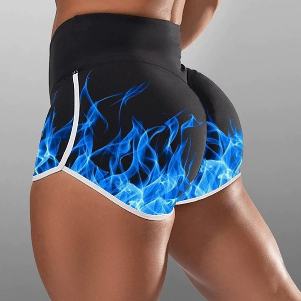 NADANBAO Summer High Waist Shorts Women Casual Streetwear Flame 3D Print Legging Push-up Shorts For Fitness Patchwork Tights 5XL trendy clothes