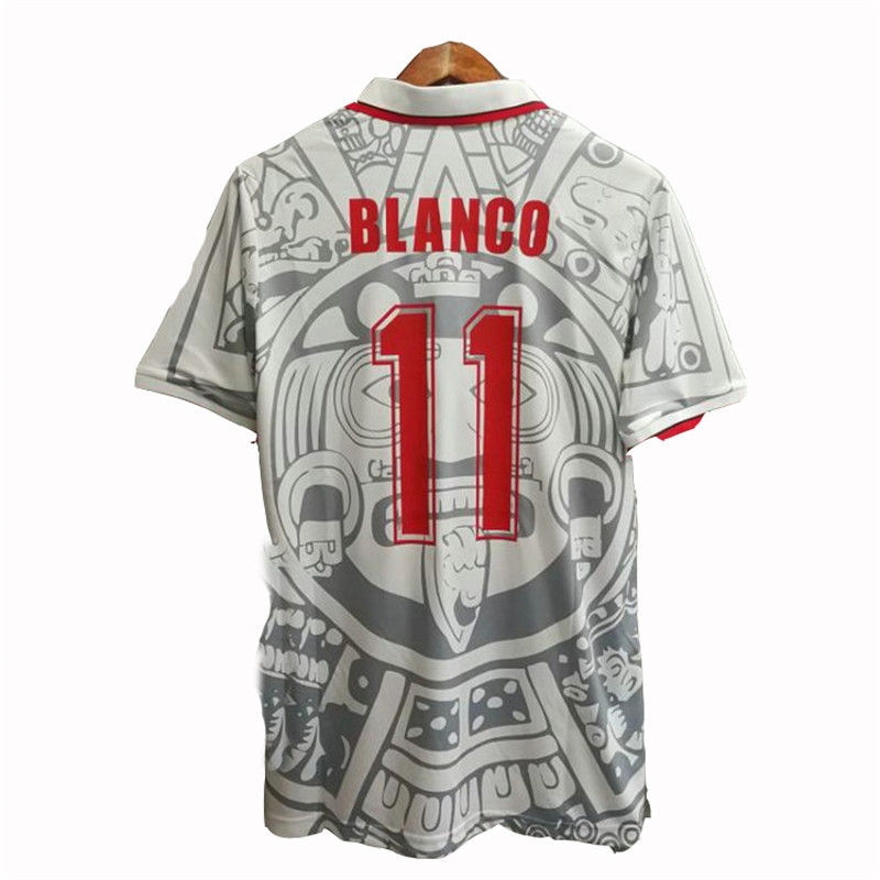 1998年世界杯墨西哥复古老款球衣11号布兰科主客场旧款足球服