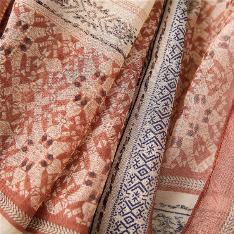 new bohemian cotton and linen sunscreen shawl beach towel geometric silk scarf for womenpicture9