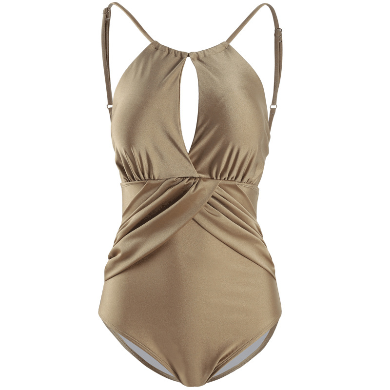 pearlescent sexy backless one-piece swimsuit  NSHL4032