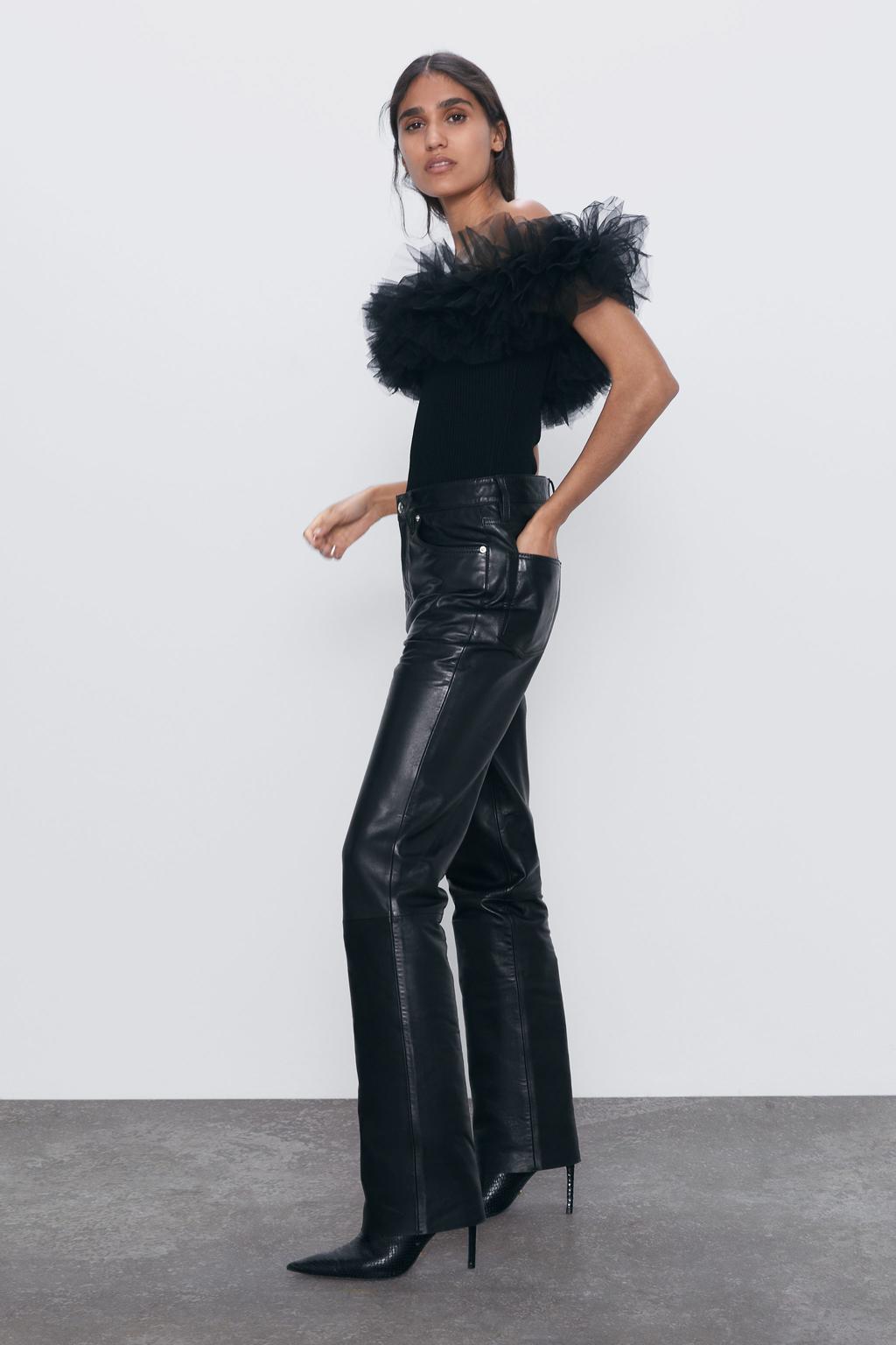 solid color tulle layered decorative jumpsuit NSLQS123861
