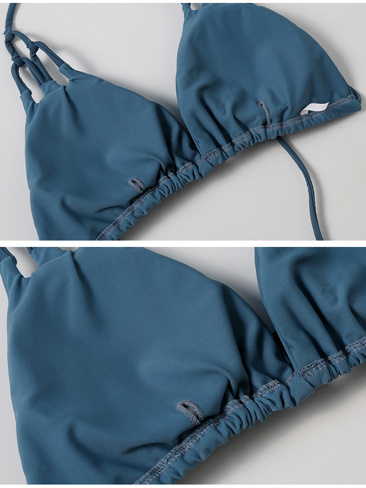 new swimwear solid color sexy split three-point bikini swimsuit  NSHL3954