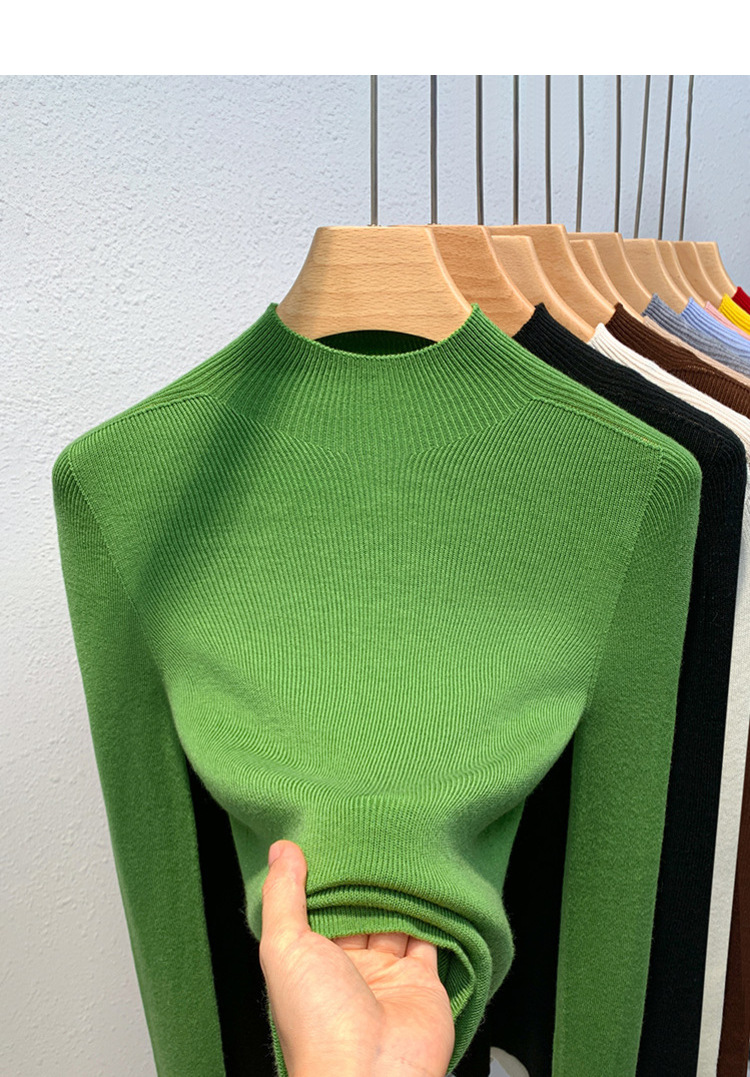 Cashmere knitting Undershirt female 2023 The new Women's wear Half high collar Condom sweater keep warm Inner lap Close your waist tops