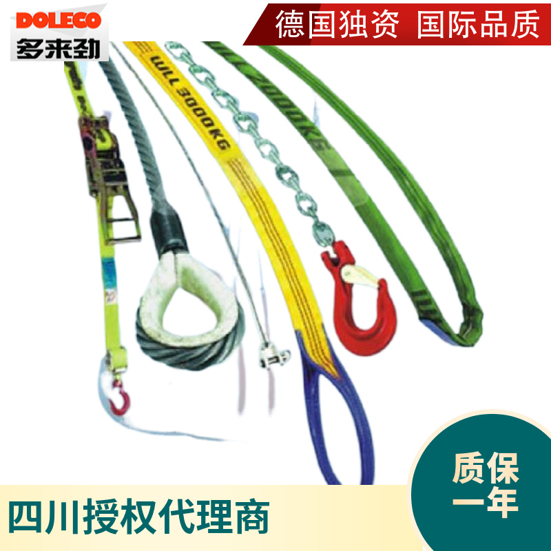 德国DOLECO工业起重耐磨吊带多来劲扁平涤纶吊装带组合 吊带索具